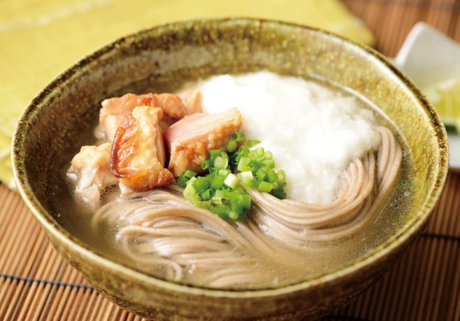 やわらか塩鶏とろろそば